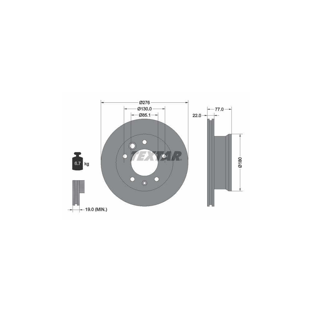 Disc frana TEXTAR 92131503