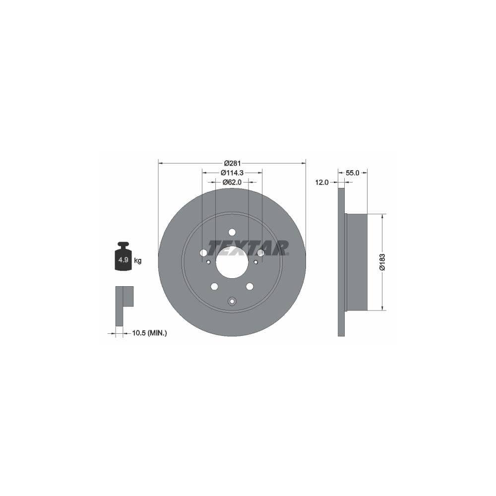 Disc frana TEXTAR 92162103