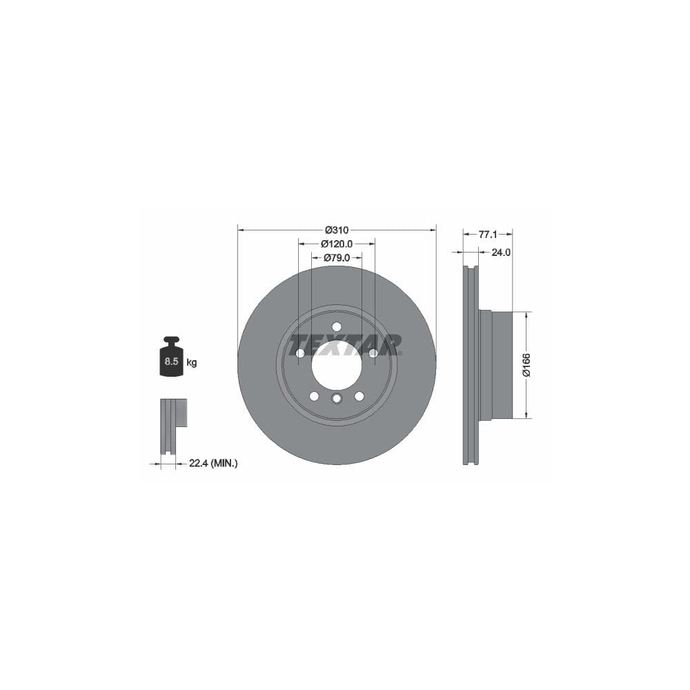 Disc frana TEXTAR 92122505
