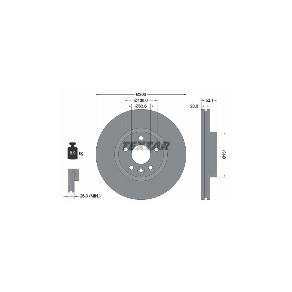 Disc frana TEXTAR 92196905