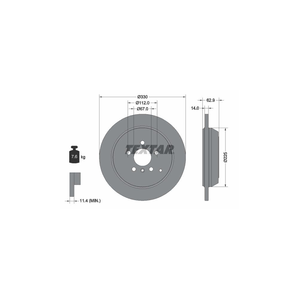 Disc frana TEXTAR 92150803