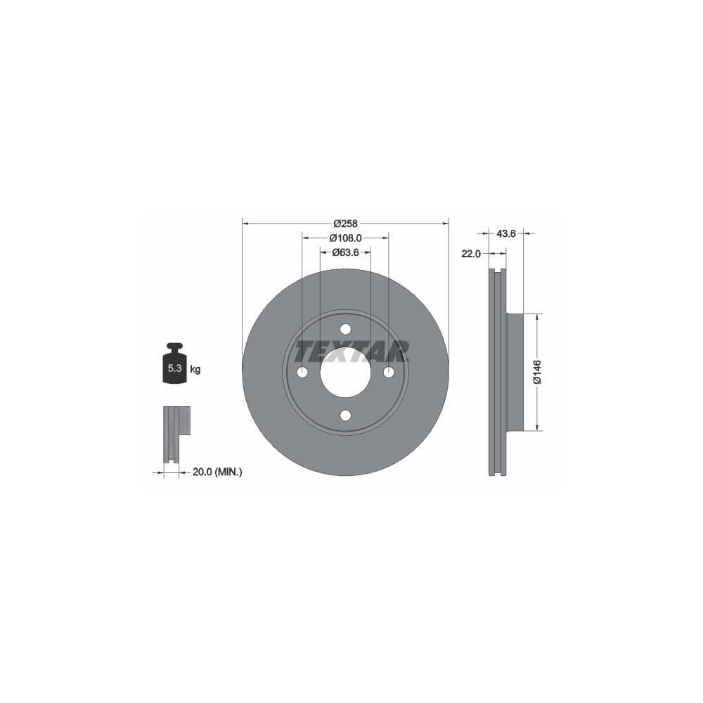 Disc frana TEXTAR 92096203