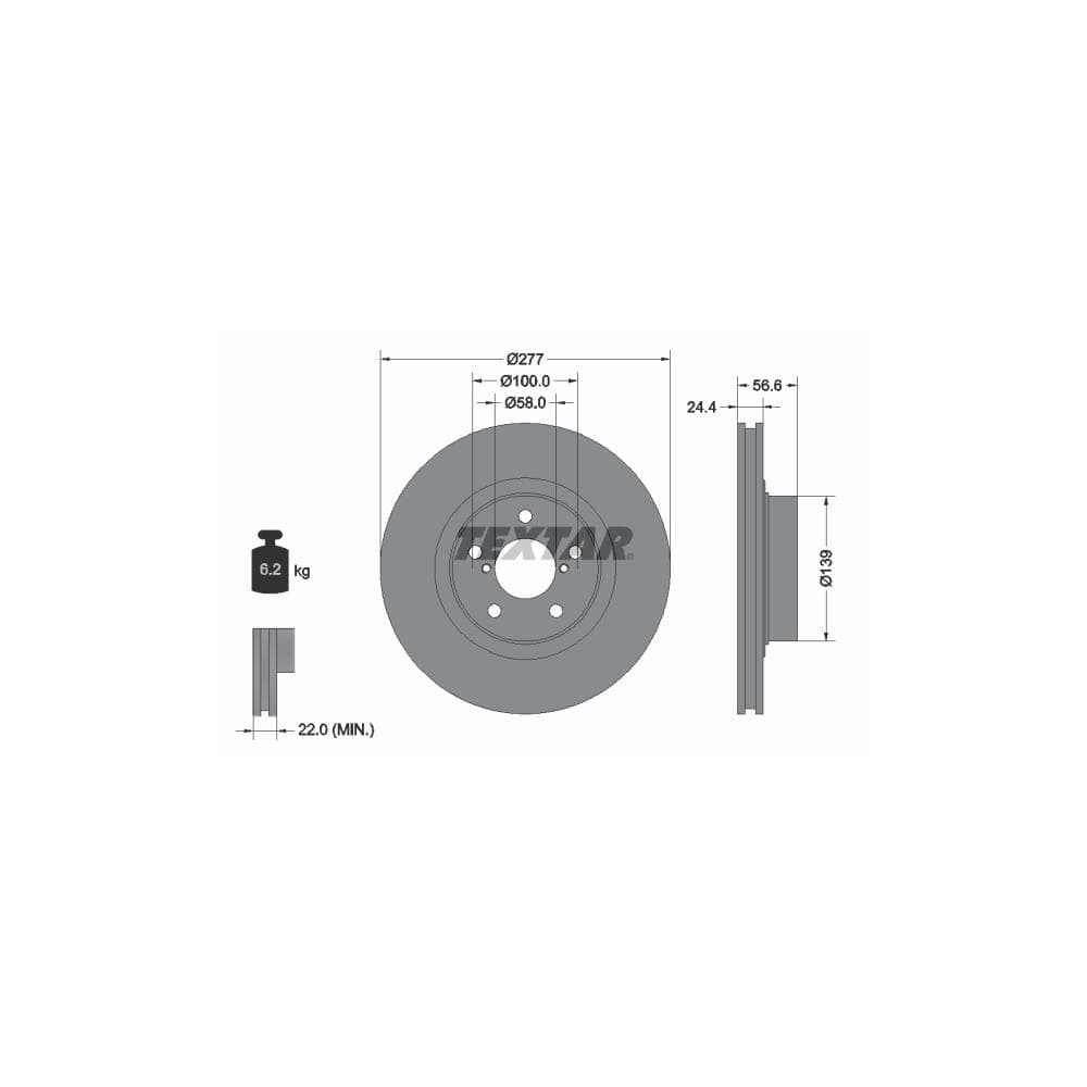 Disc frana TEXTAR 92094603