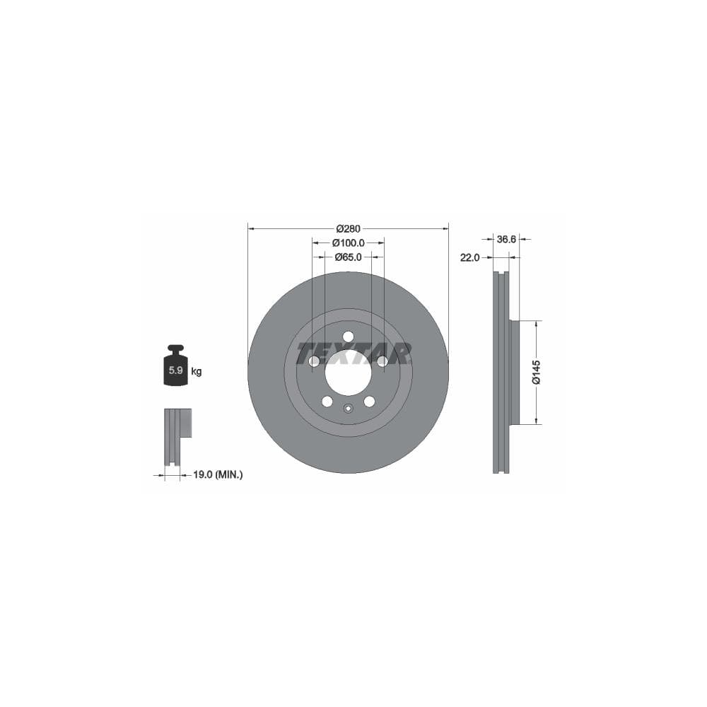 Disc frana TEXTAR 92082305