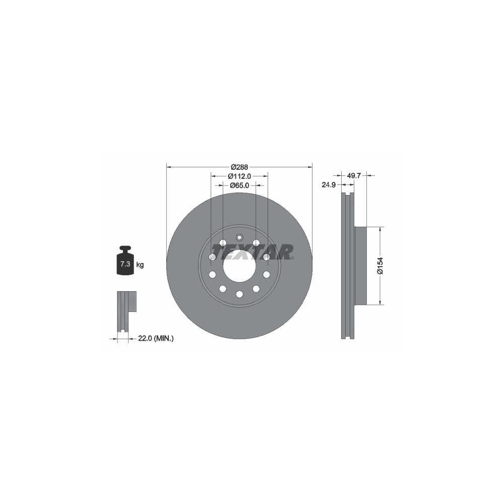 Disc frana TEXTAR 92120805