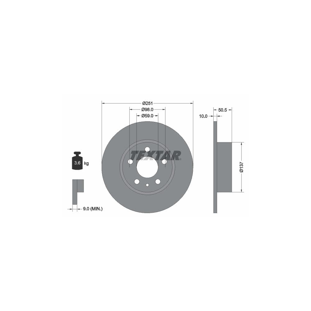 Disc frana TEXTAR 92046903
