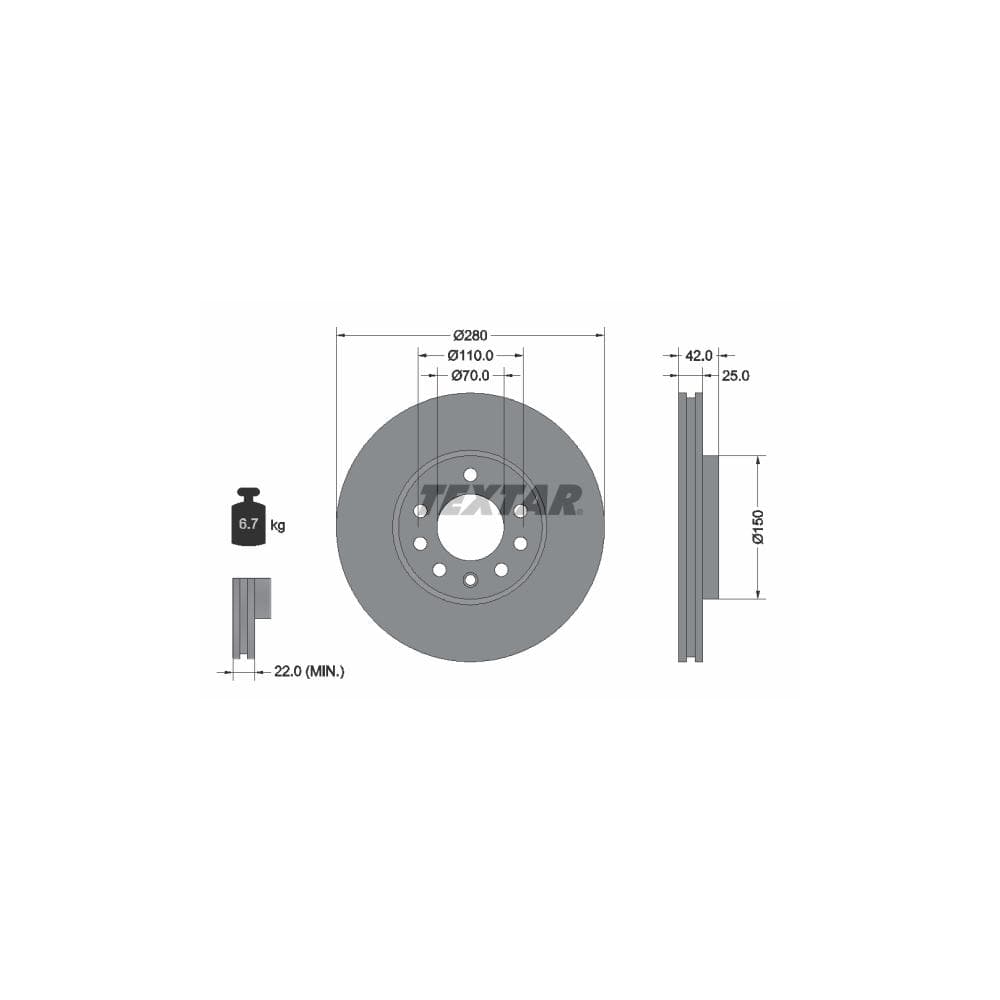 Disc frana TEXTAR 92091903