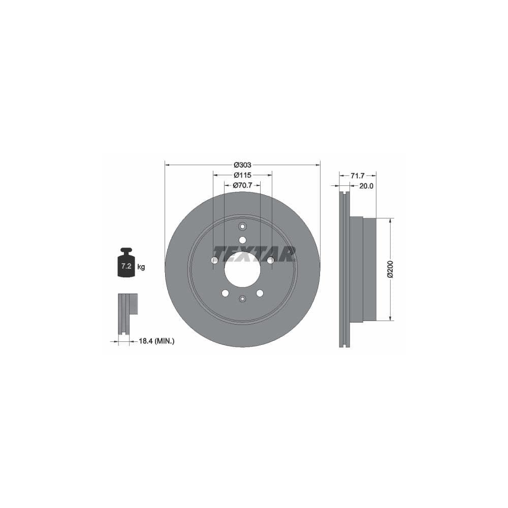 Disc frana TEXTAR 92165503