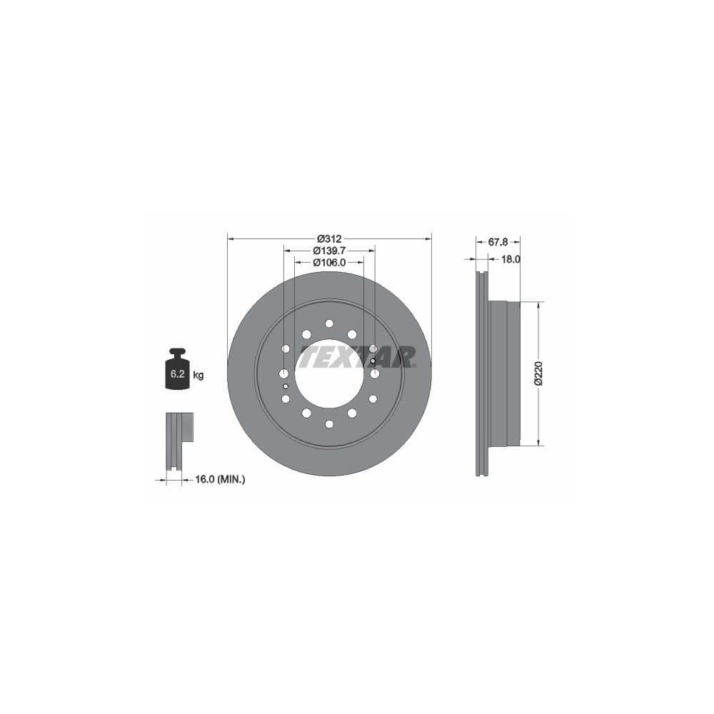 Disc frana TEXTAR 92170103