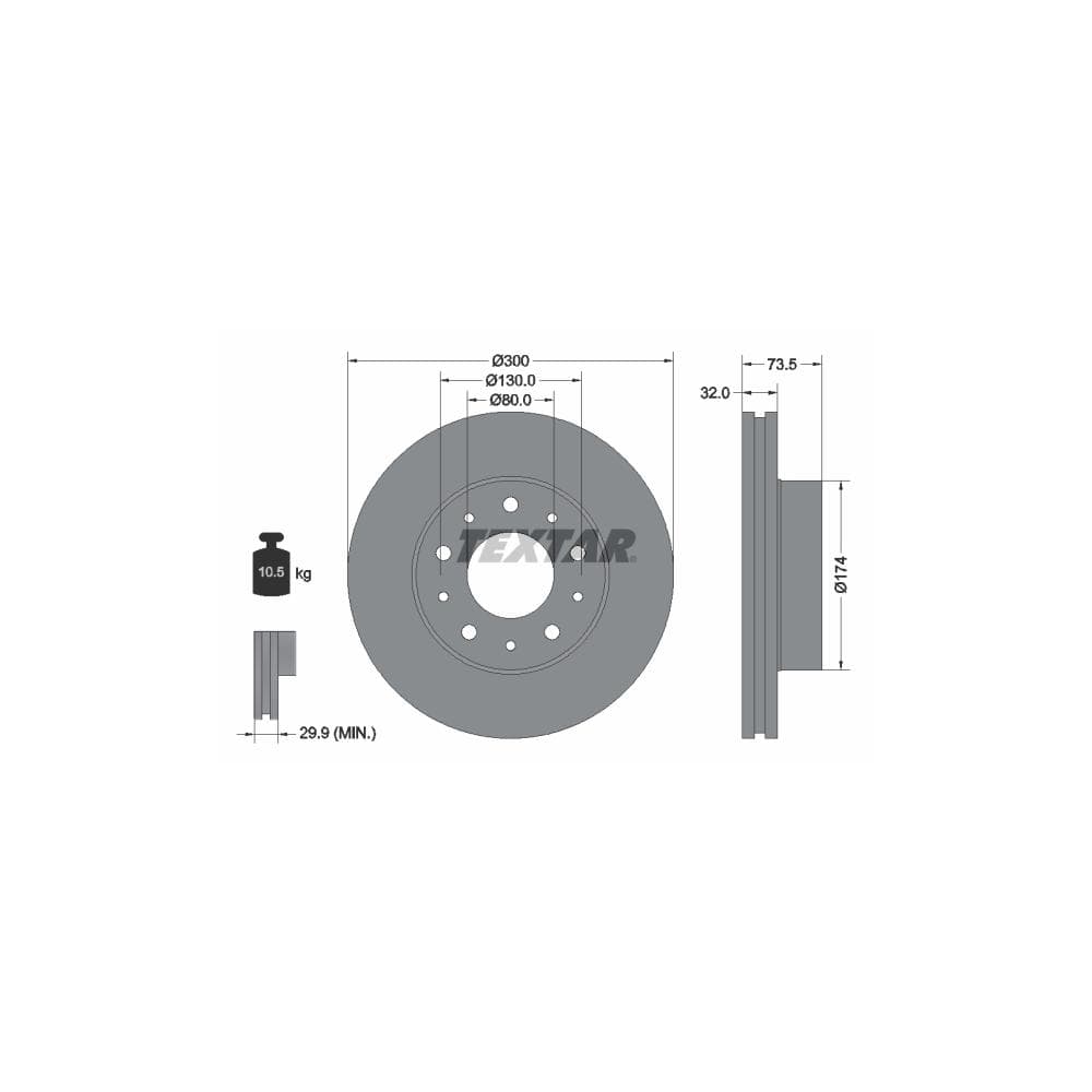 Disc frana TEXTAR 92157303