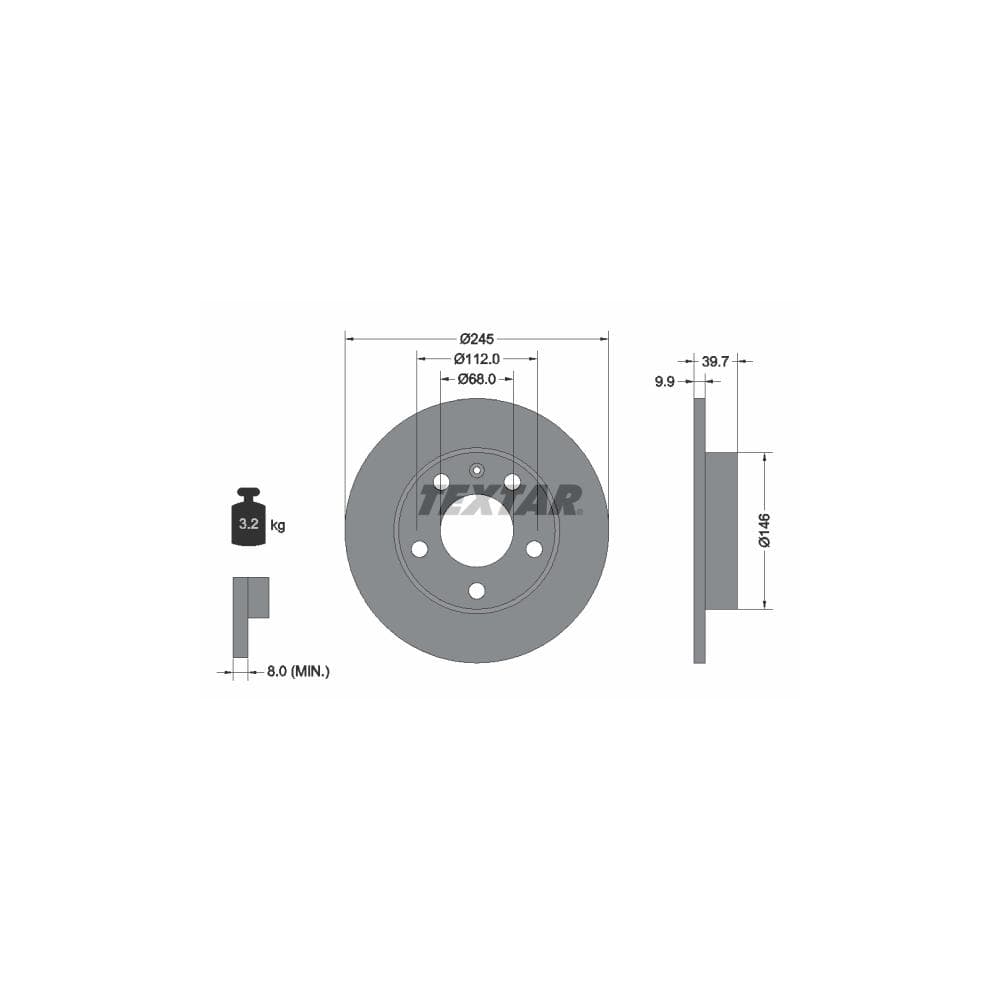 Disc frana TEXTAR 92106203