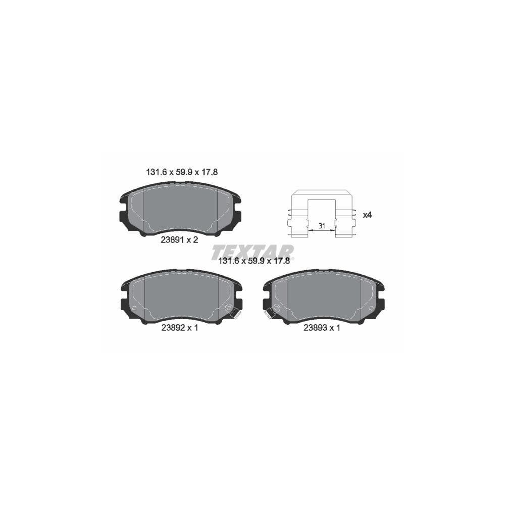 Set placute frana disc TEXTAR 2389105