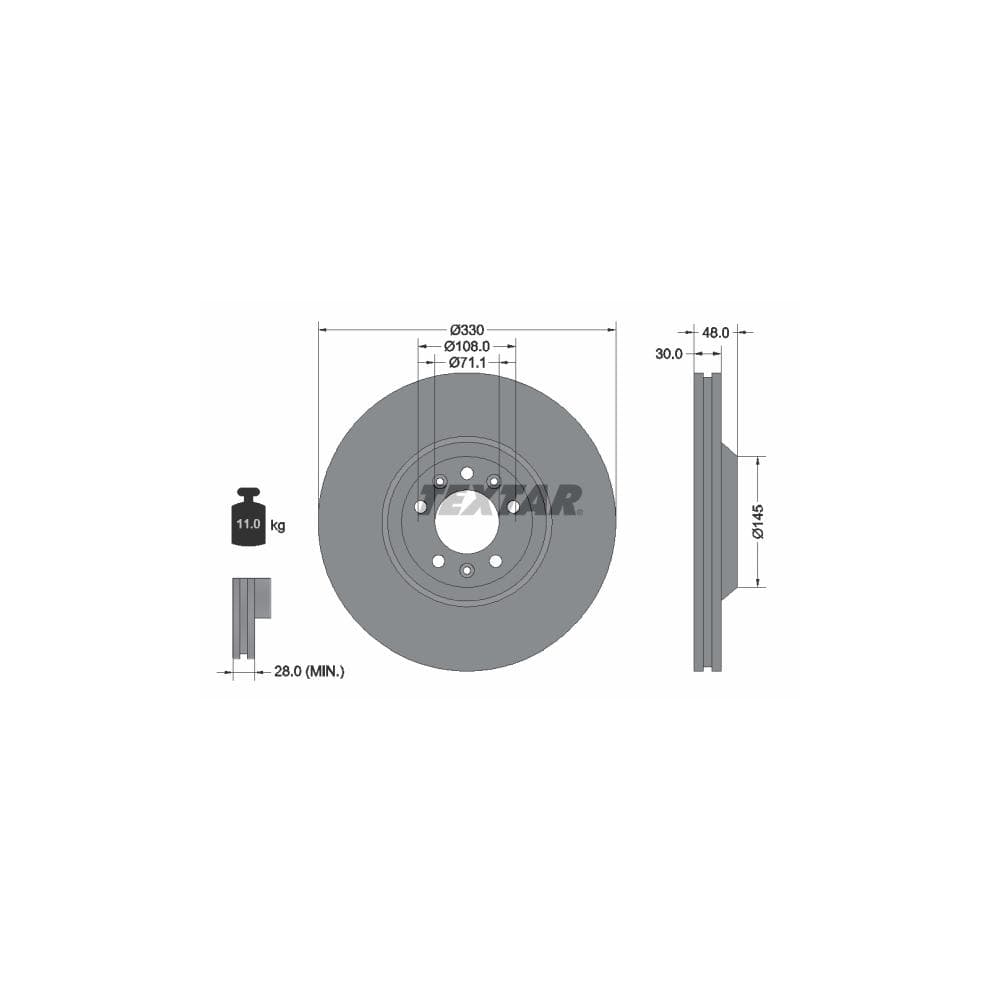 Disc frana TEXTAR 92129503