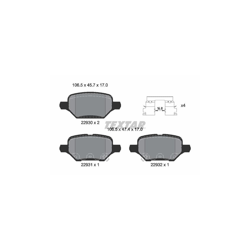 Set placute frana disc TEXTAR 2293001