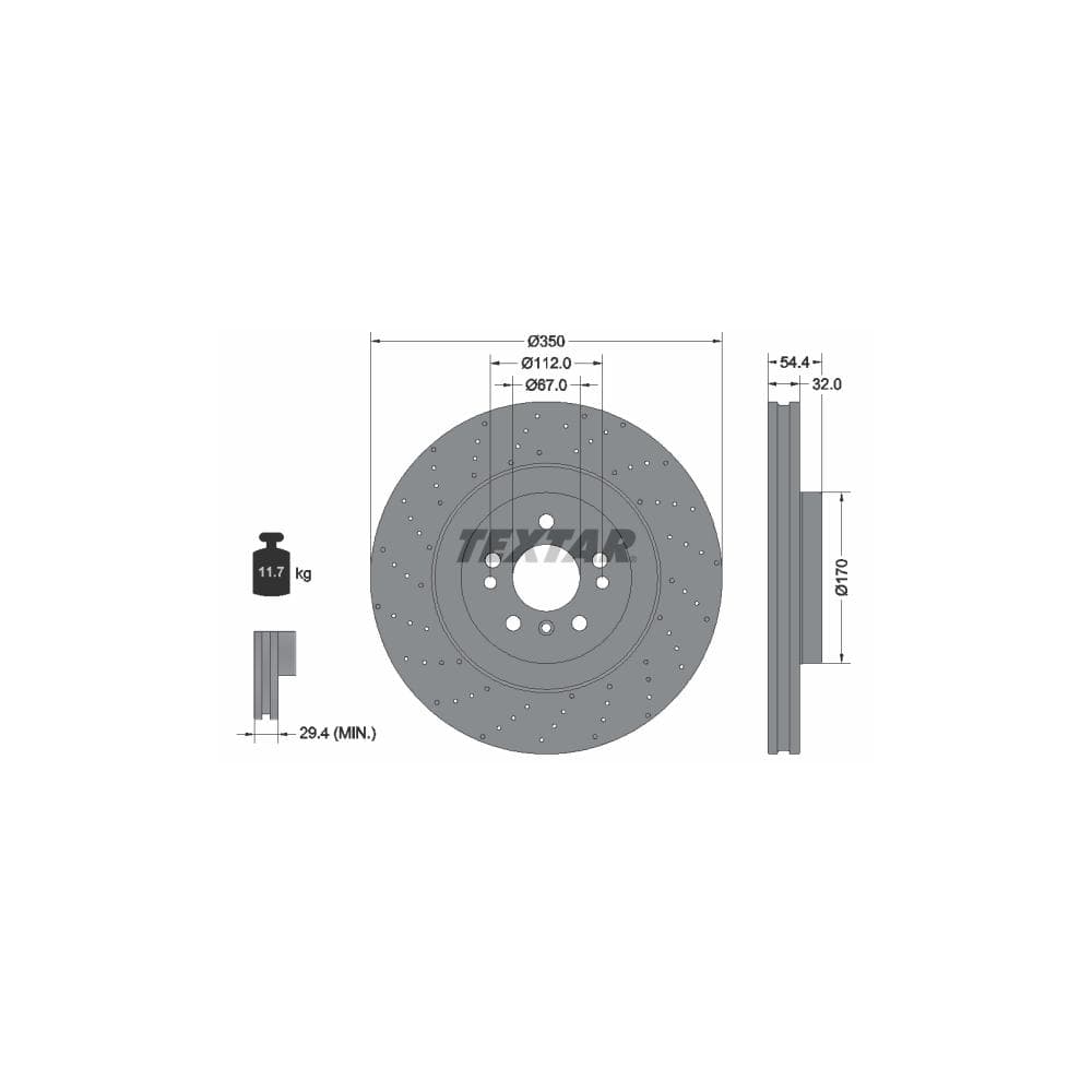 Disc frana TEXTAR 92254405