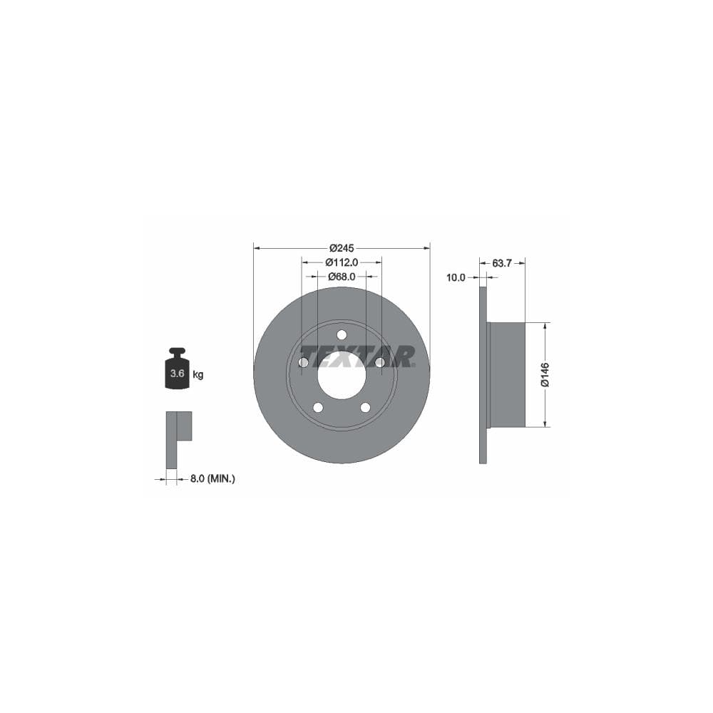 Disc frana TEXTAR 92057503