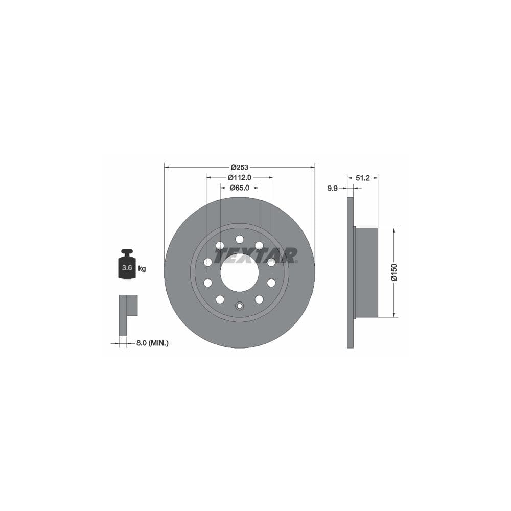 Disc frana TEXTAR 92120903