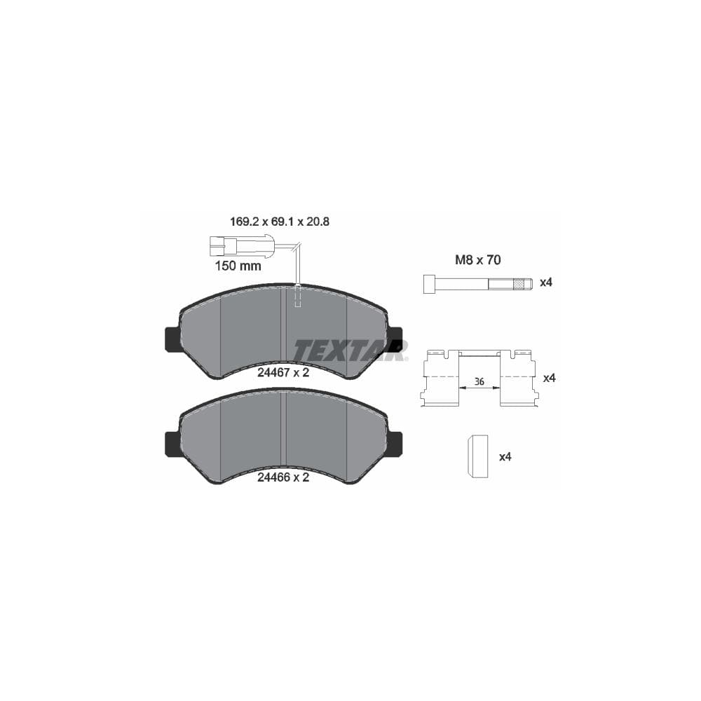 Set placute frana disc TEXTAR 2446705