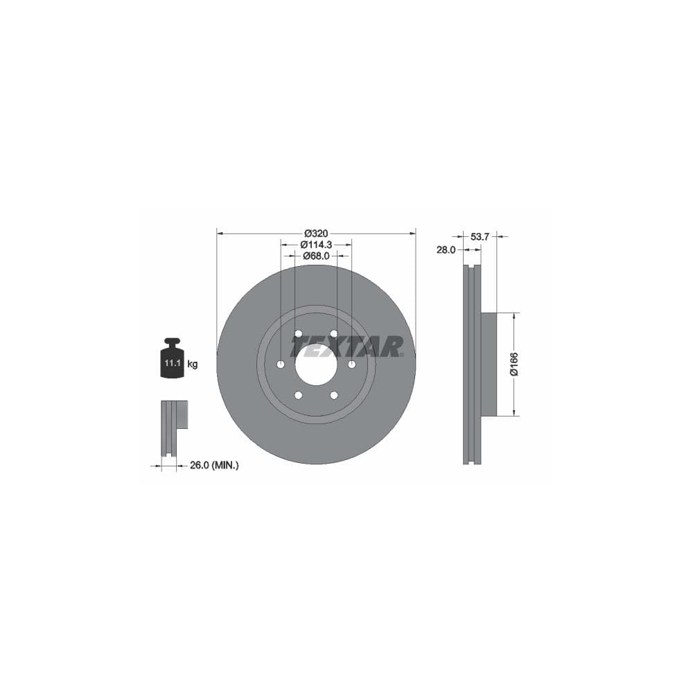 Disc frana TEXTAR 92296503