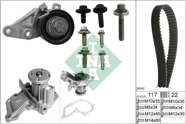 Set pompa apa + curea dintata Schaeffler INA 530 0140 30