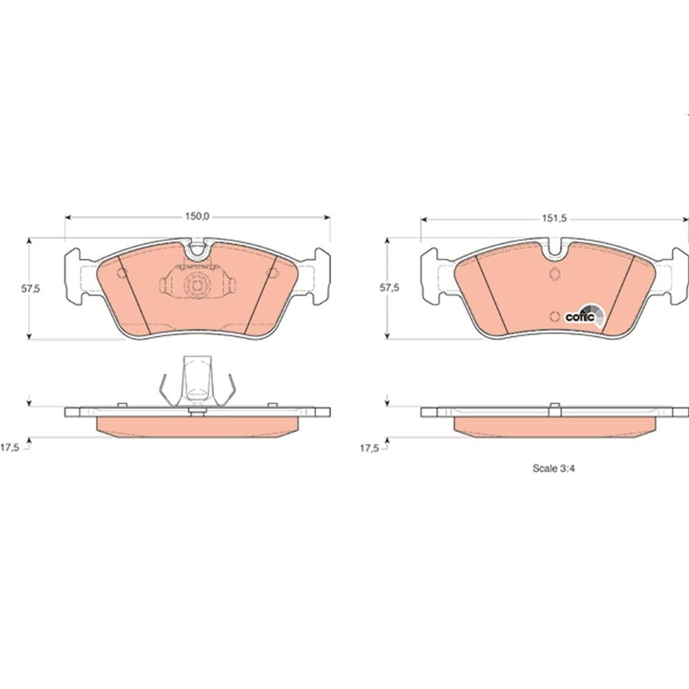Set placute frana disc TRW GDB1348
