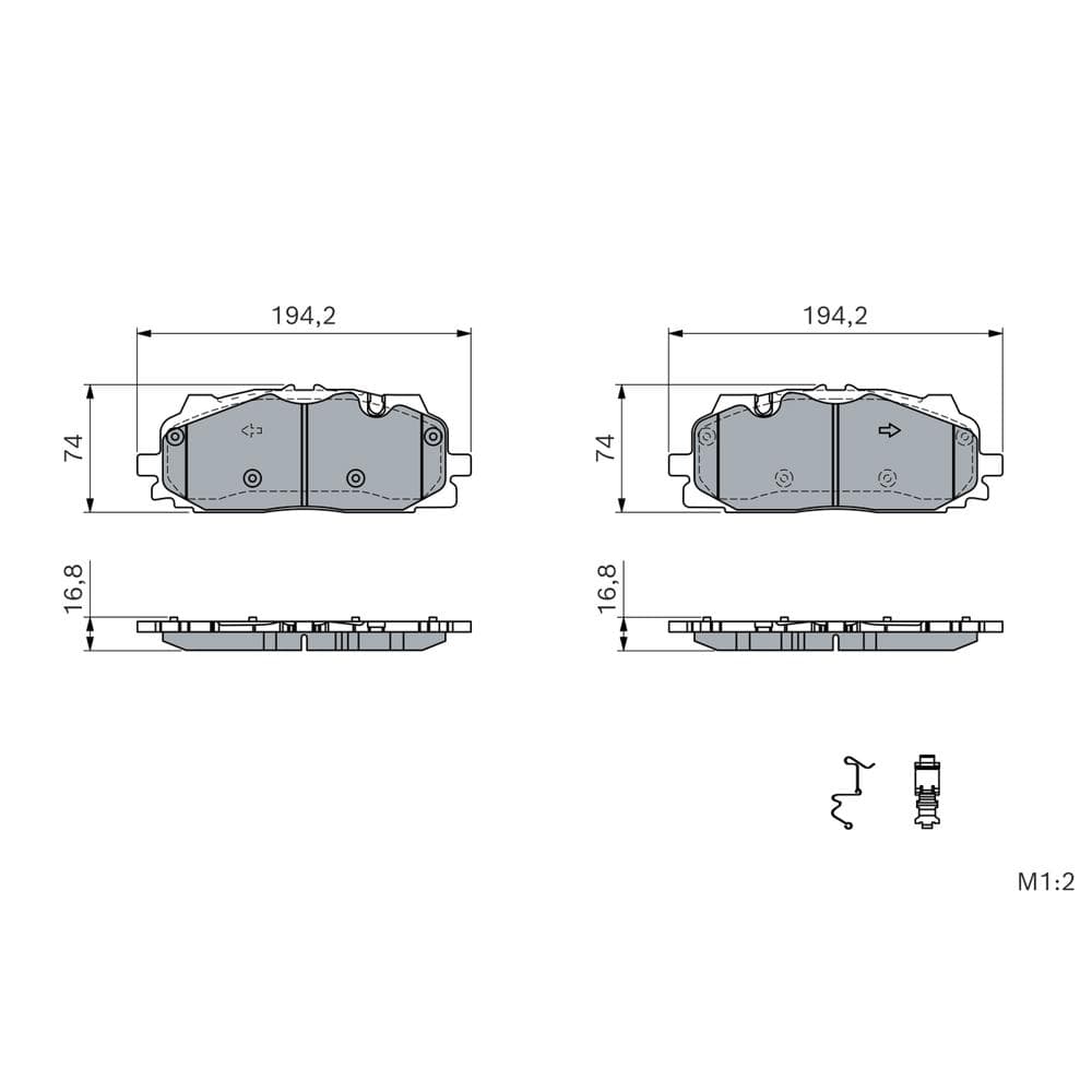 Set placute frana disc BOSCH 0 986 424 429
