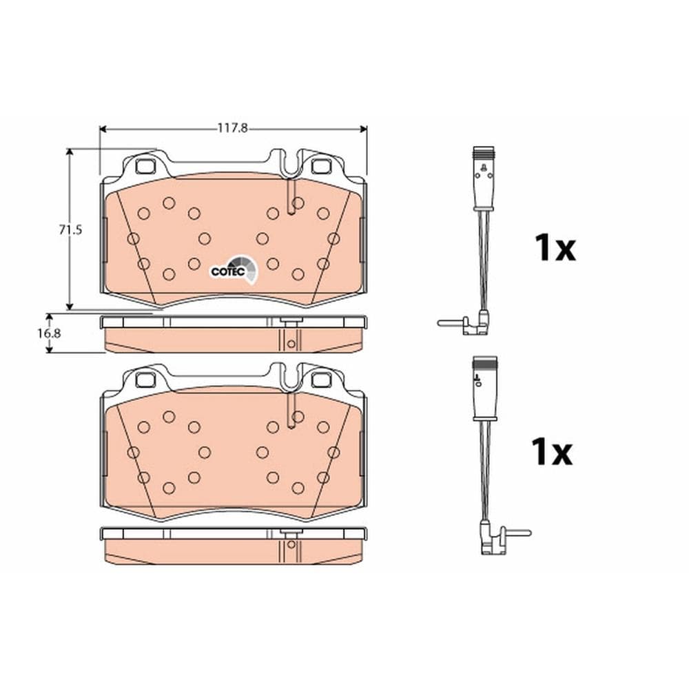 Set placute frana disc TRW GDB1543