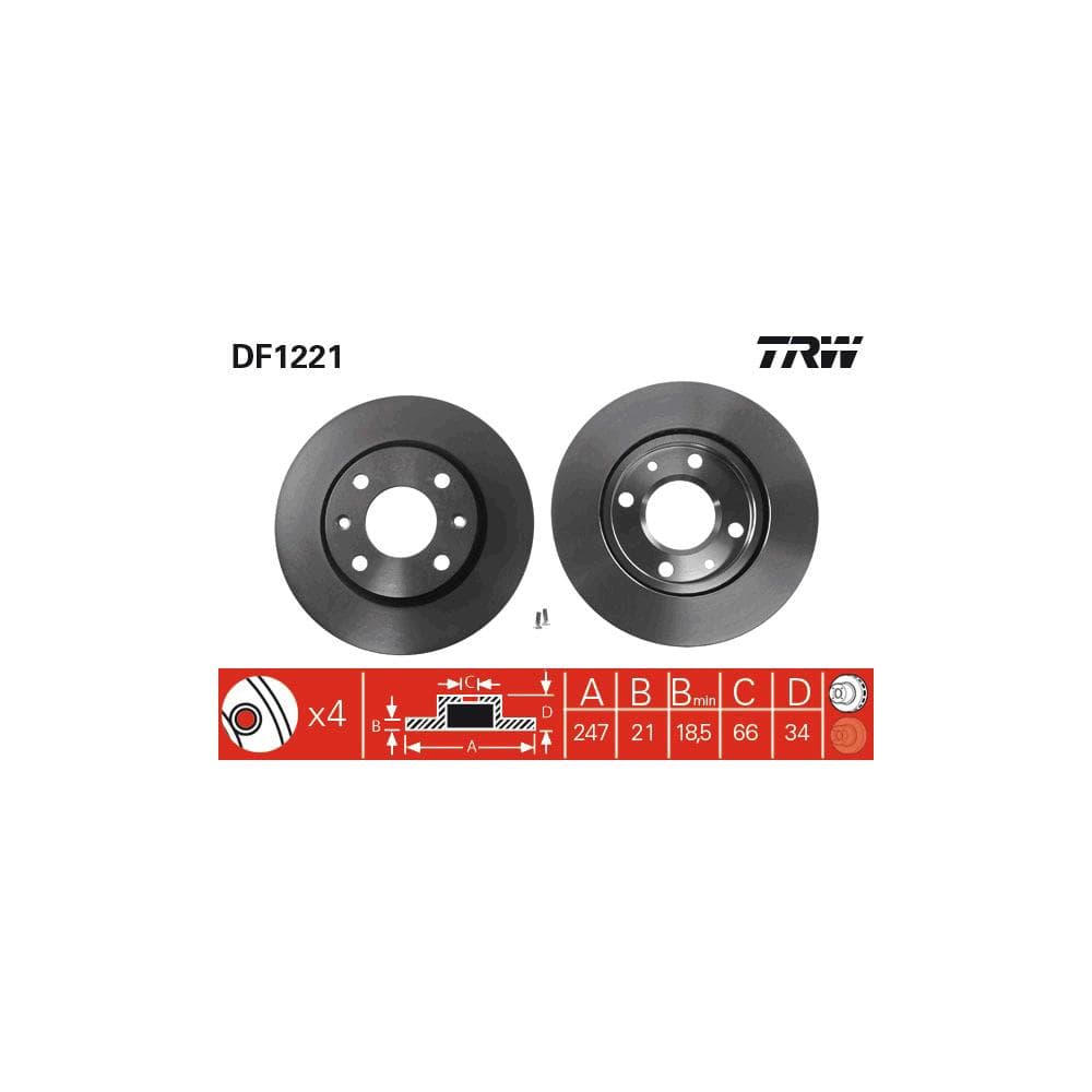 Disc frana TRW DF1221