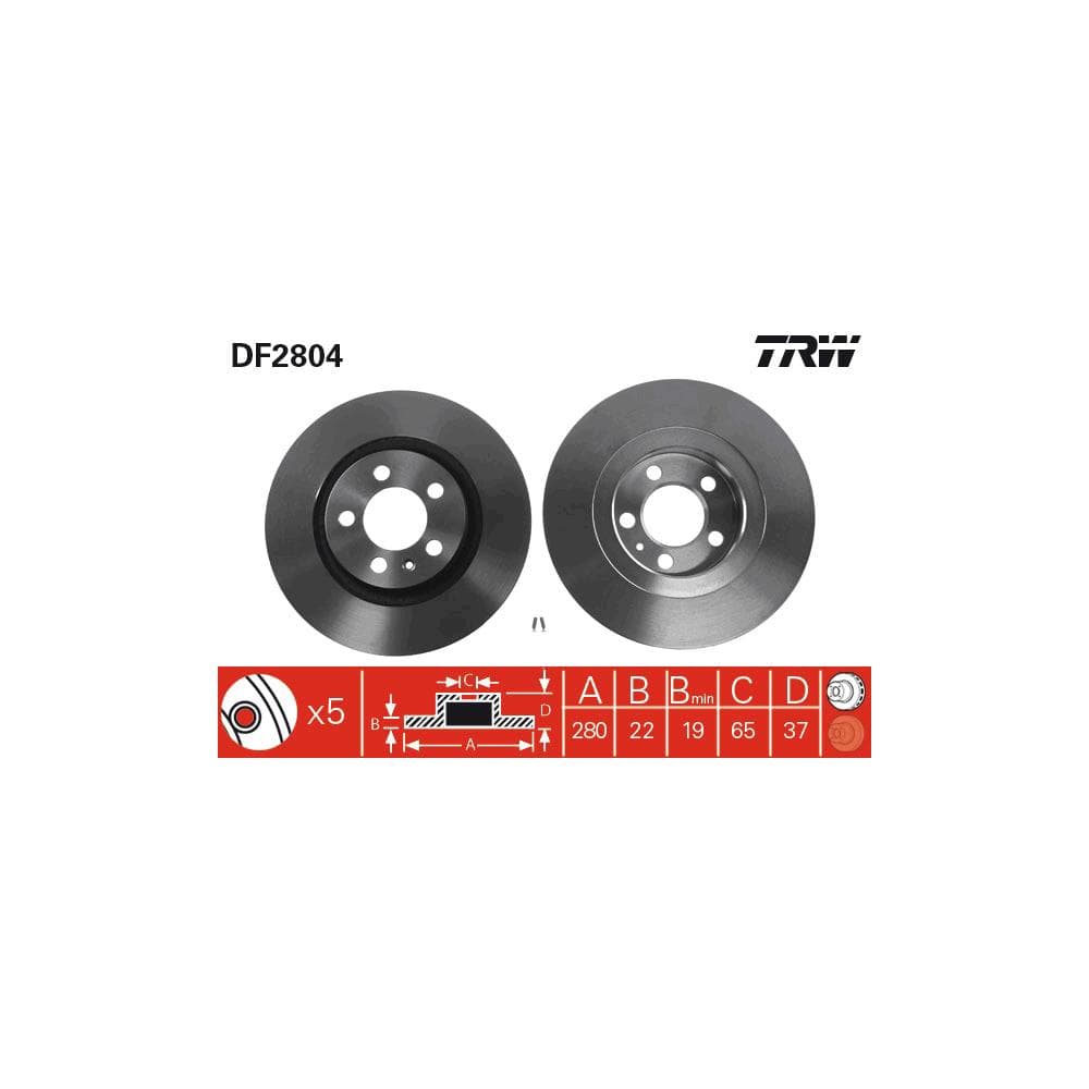 Disc frana TRW DF2804