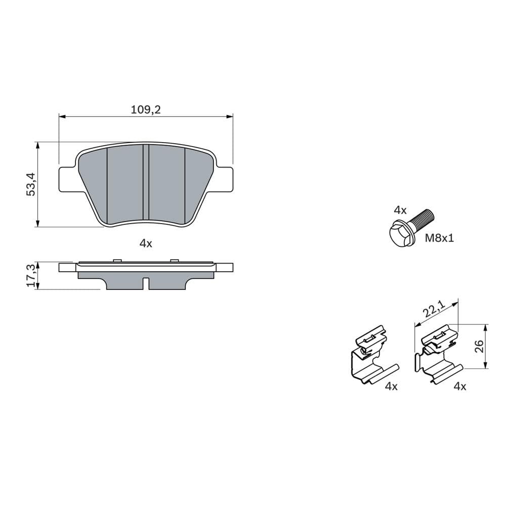 Set placute frana disc BOSCH 0 986 494 643