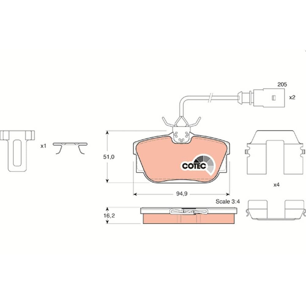 Set placute frana disc TRW GDB1326