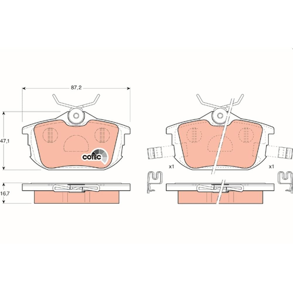 Set placute frana disc TRW GDB1314