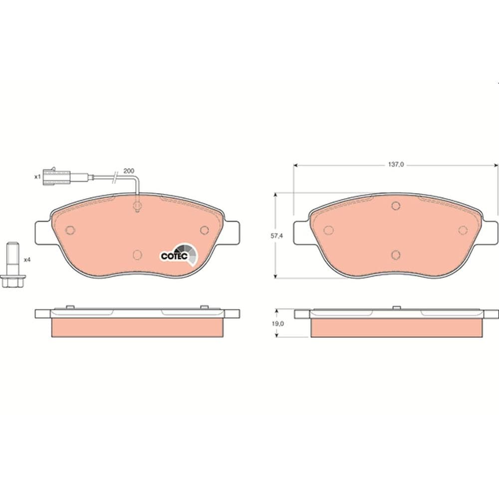 Set placute frana disc TRW GDB1483