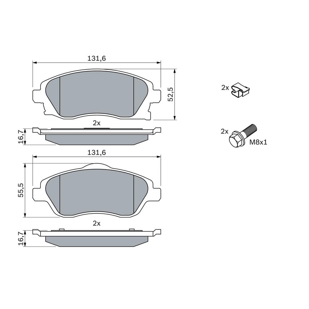 Set placute frana disc BOSCH 0 986 424 527