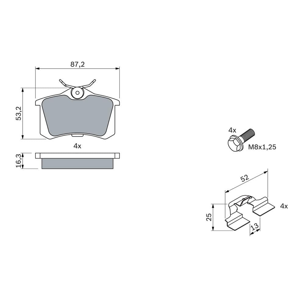 Set placute frana disc BOSCH 0 986 494 596