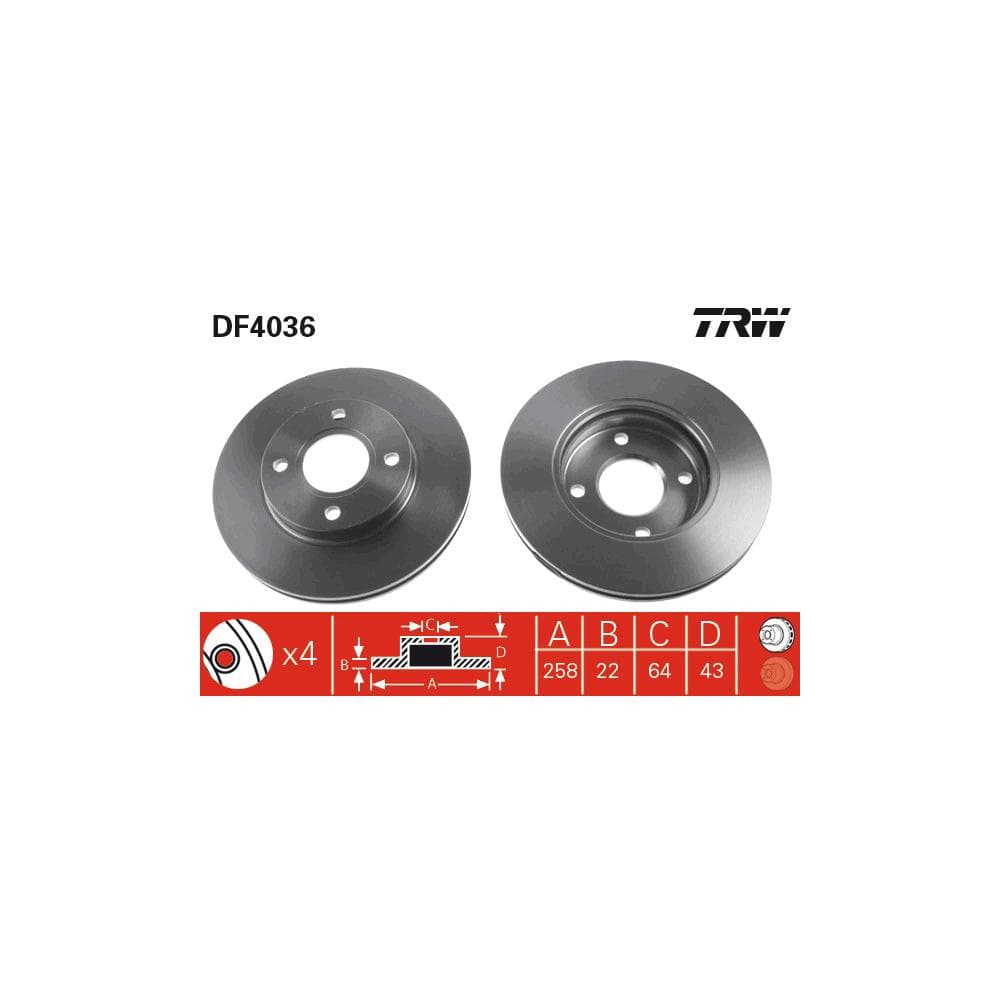 Disc frana TRW DF4036