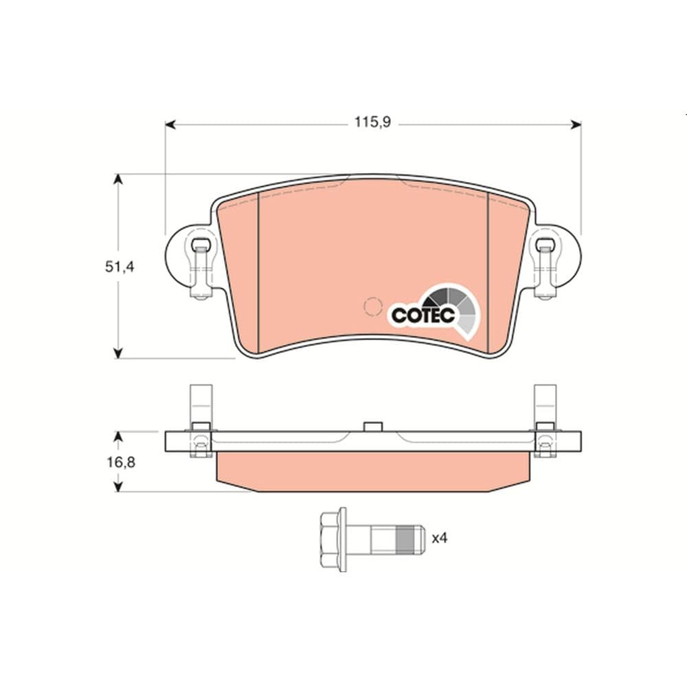 Set placute frana disc TRW GDB1470