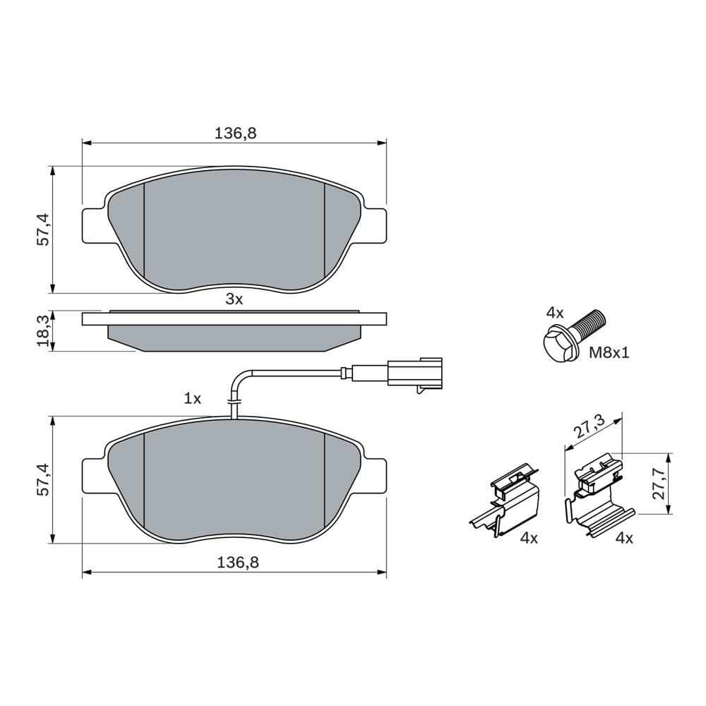Set placute frana disc BOSCH 0 986 424 596