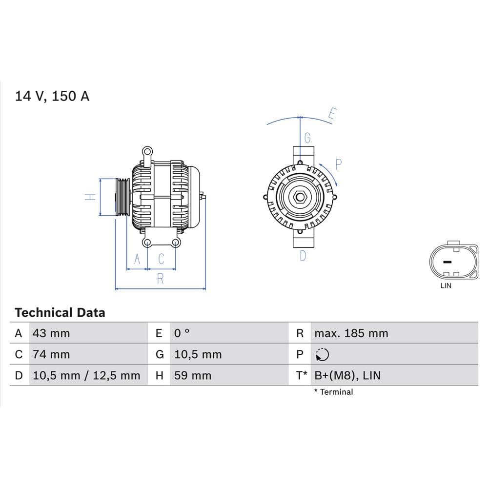 Generator / Alternator BOSCH 0 986 082 580