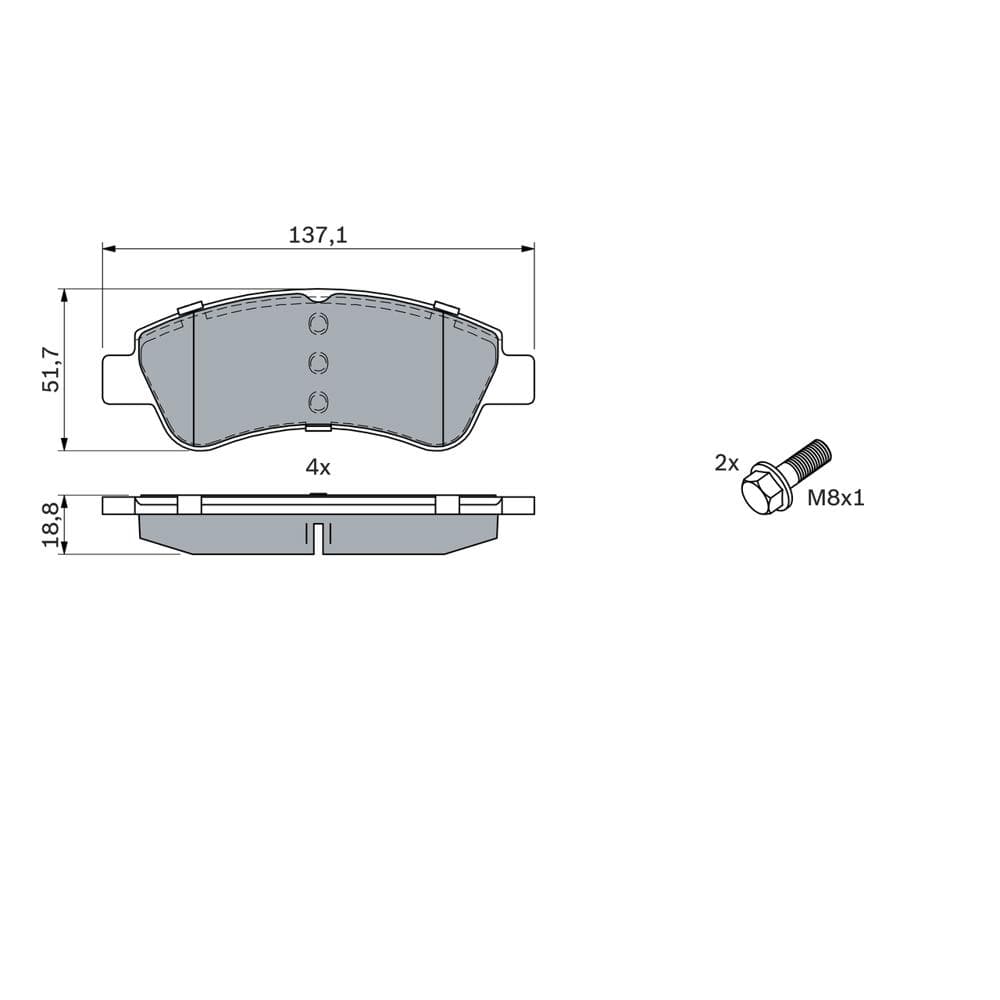 Set placute frana disc BOSCH 0 986 494 027