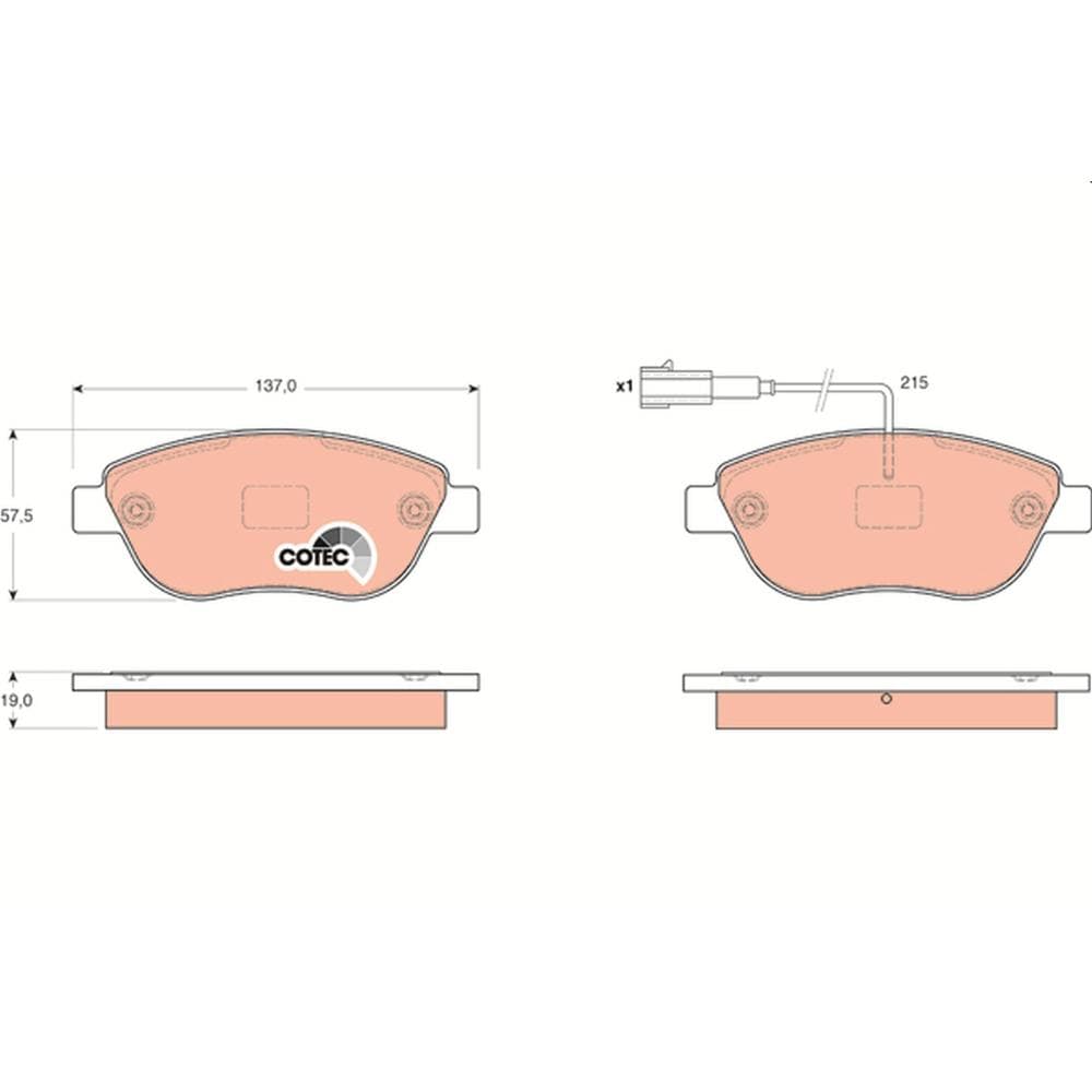 Set placute frana disc TRW GDB1655