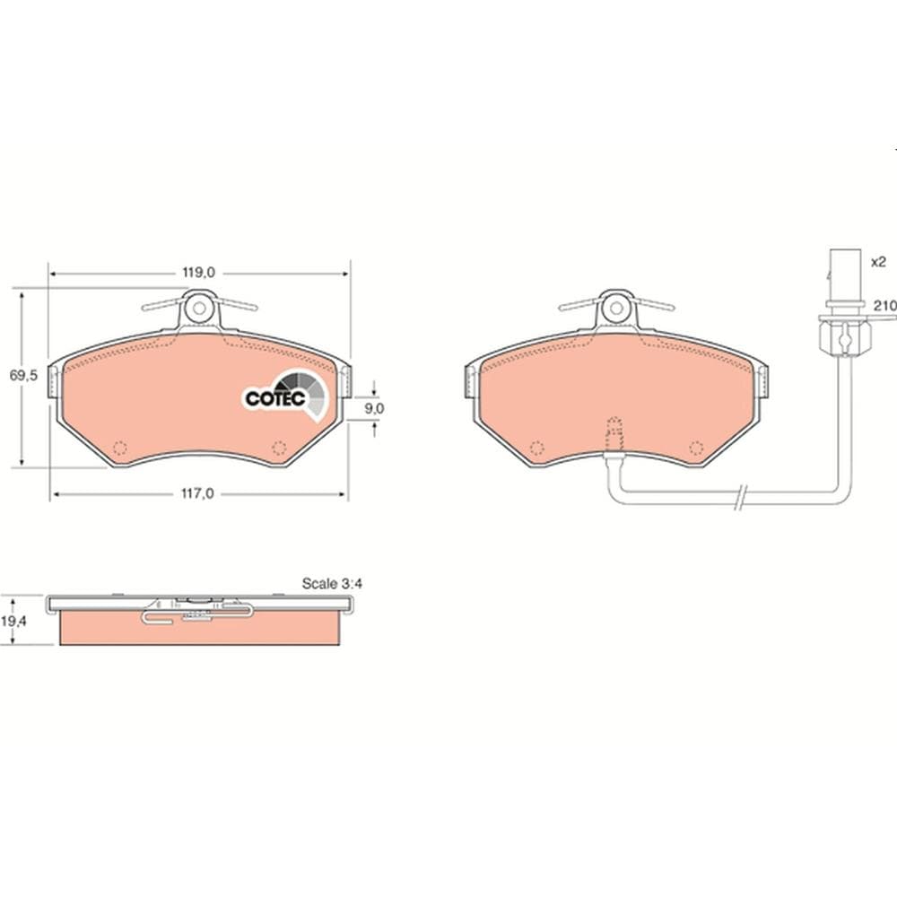 Set placute frana disc TRW GDB1366