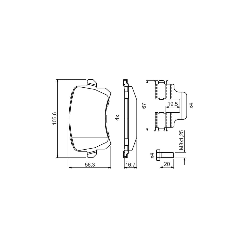 Set placute frana disc BOSCH 0 986 494 731