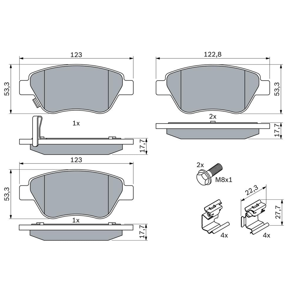 Set placute frana disc BOSCH 0 986 494 092