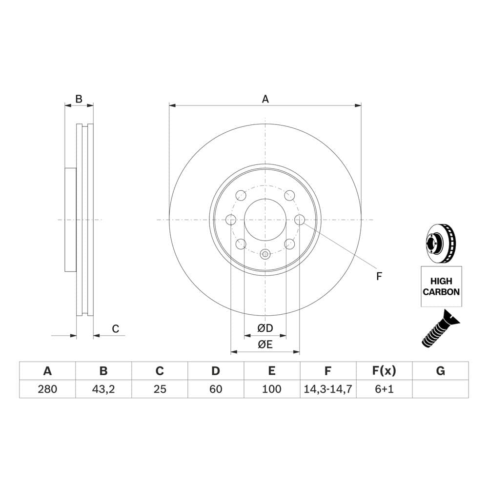 Disc frana BOSCH 0 986 479 B68