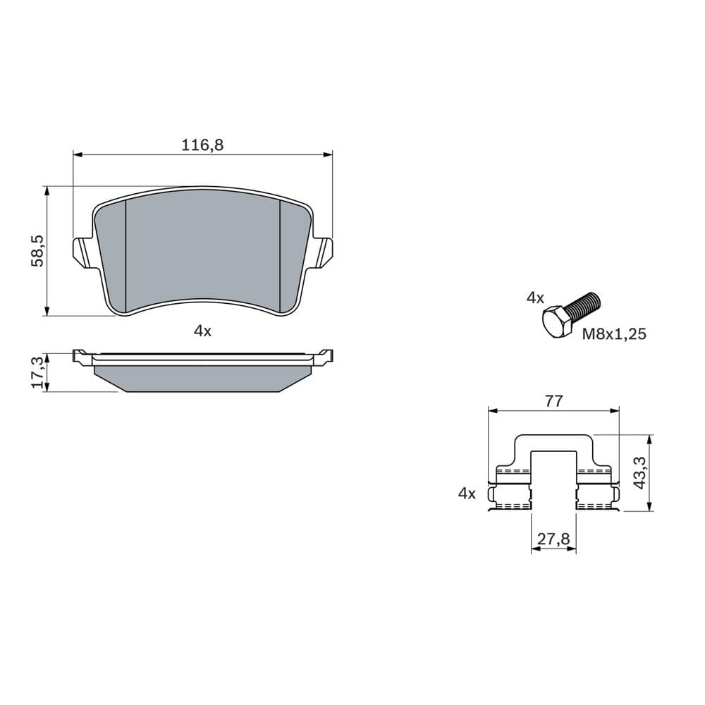 Set placute frana disc BOSCH 0 986 494 733