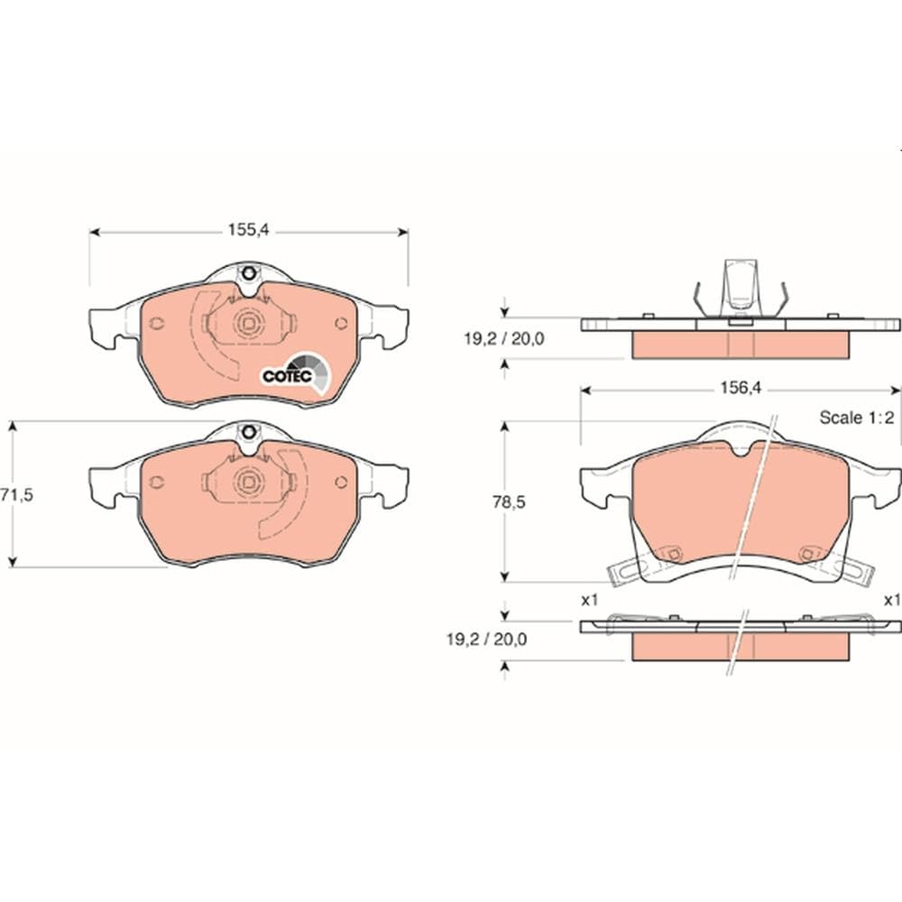 Set placute frana disc TRW GDB1350