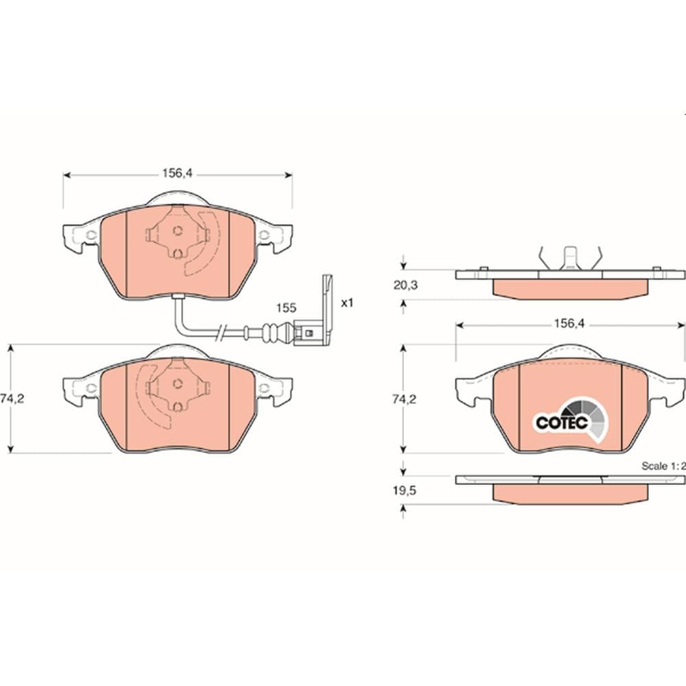 Set placute frana disc TRW GDB1403