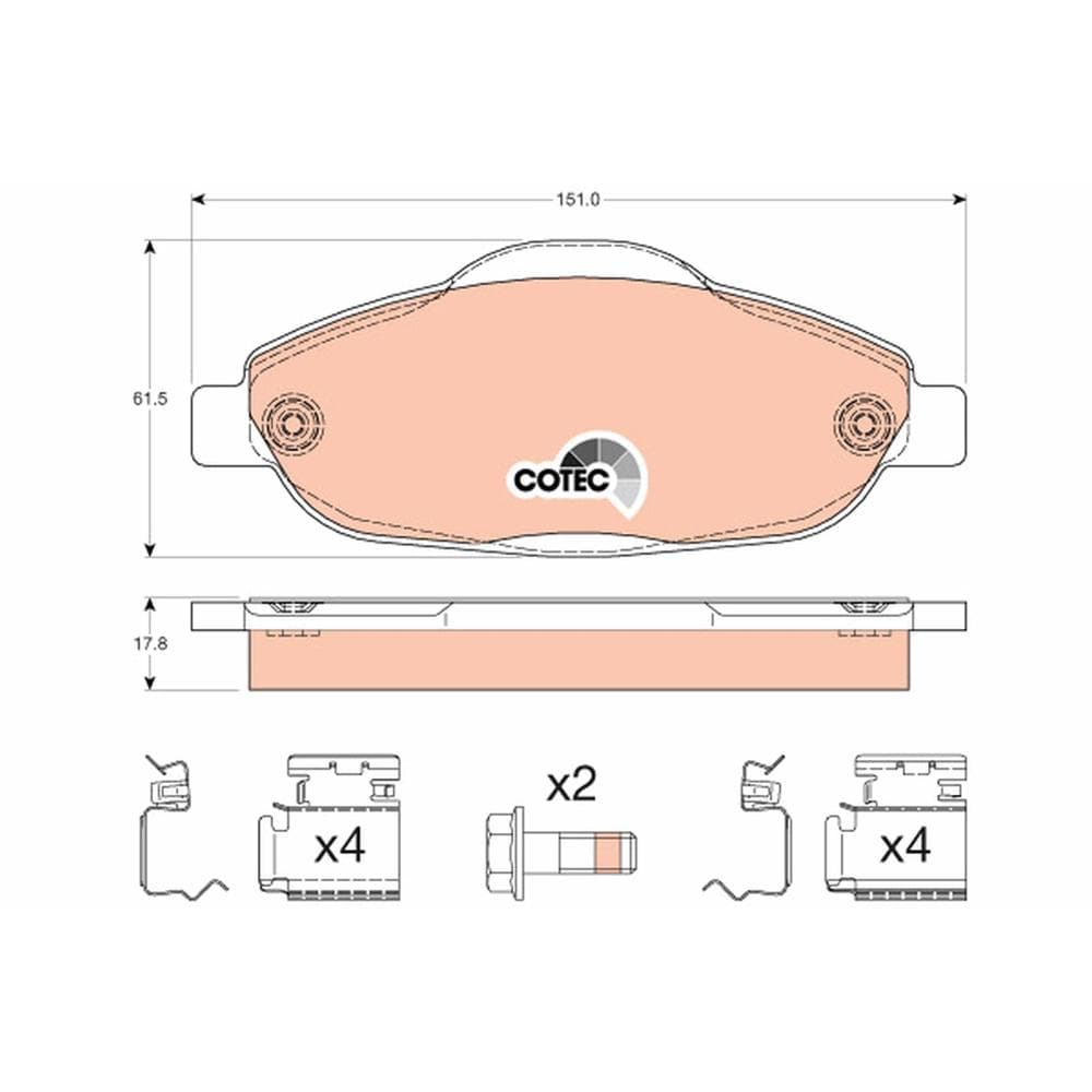 Set placute frana disc TRW GDB1761