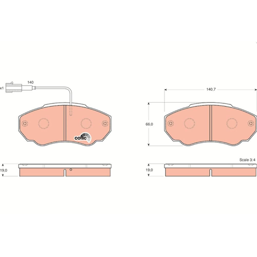 Set placute frana disc TRW GDB1517